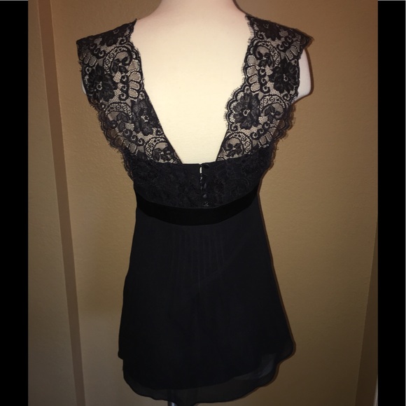 BCBGMAXAZRIA Silk, Satin and Lace Top - Picture 3 of 5